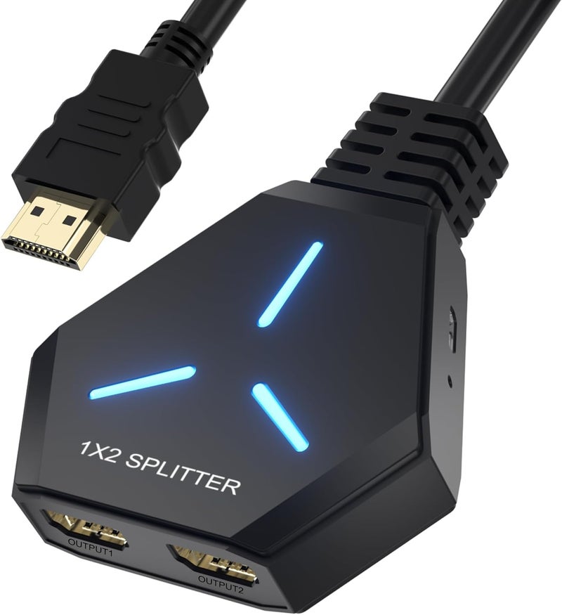 Closs HDMI Splitter for Dual Monitors Duplicate/Mirror (Not Extend), 4K HDMI Splitter 1 in 2 Out for Full HD 4K@30hz, 1080P, 3D, Compatible with Xbox, PS4, PS5, TV, Projector, Computer - Image 1